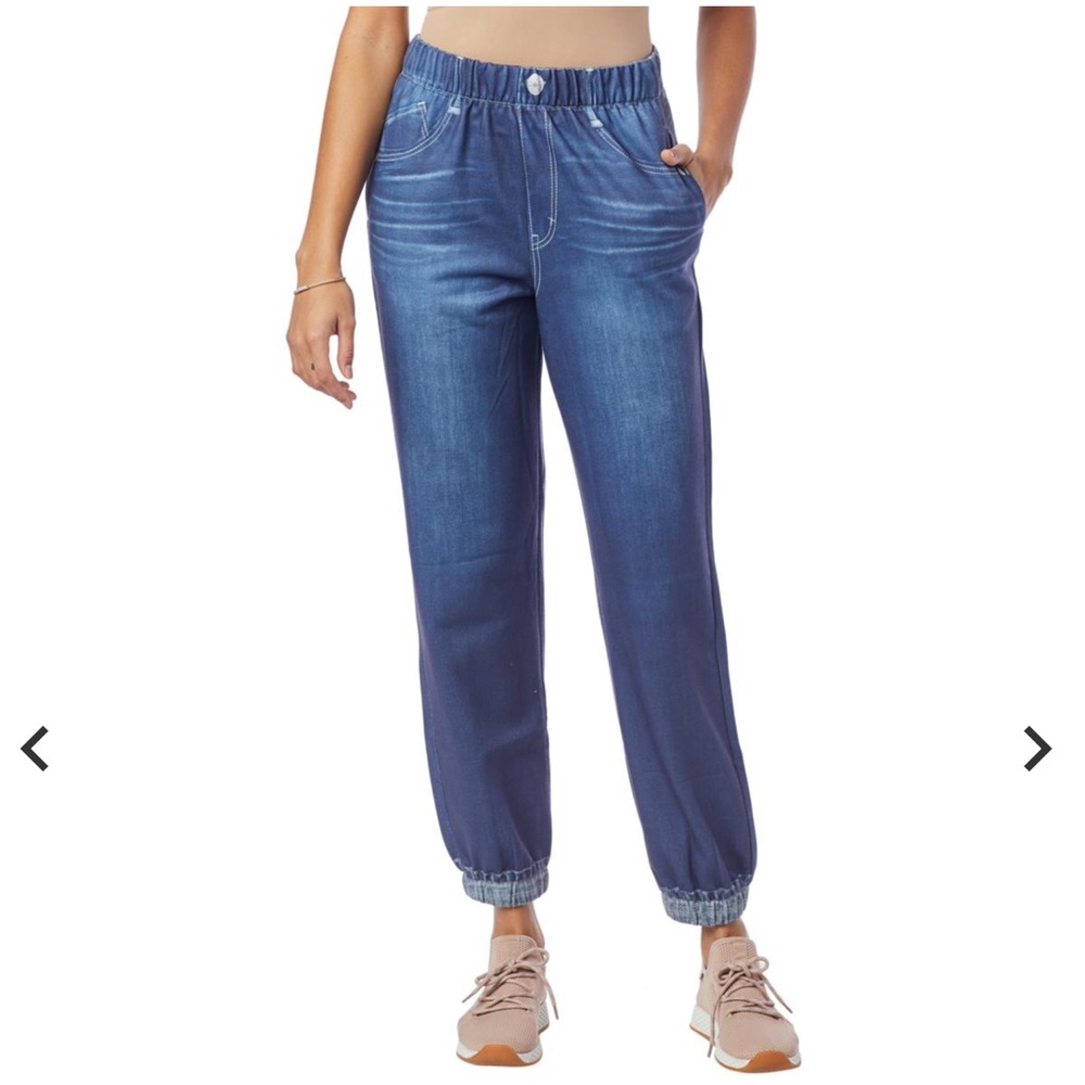 Democracy French Terry faux denim jogger L